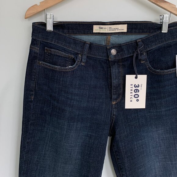 GAP True Skinny 360 stretch jeans size 32 Dark Indigo NWT - Picture 6 of 12